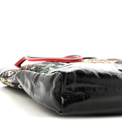 Chanel Patent Calfskin Canvas Printed Large 31 Shopping Bag Black 9 of 11