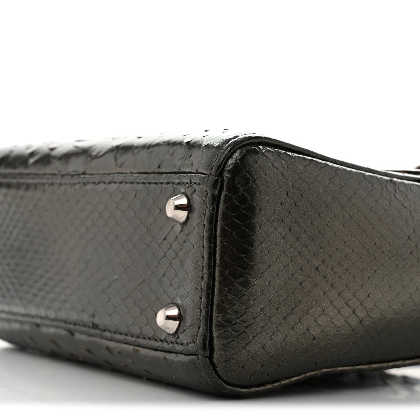 Metallic Snakeskin Medium Lady Dior Silver