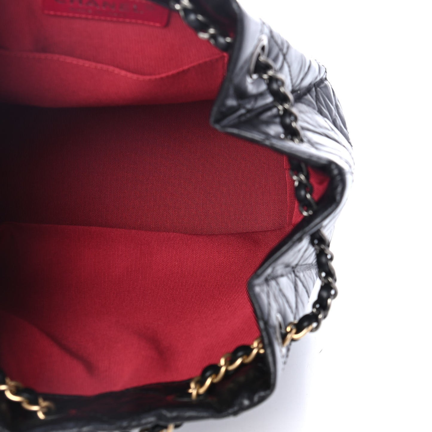 Aged Calfskin Quilted Small Gabrielle Backpack Black