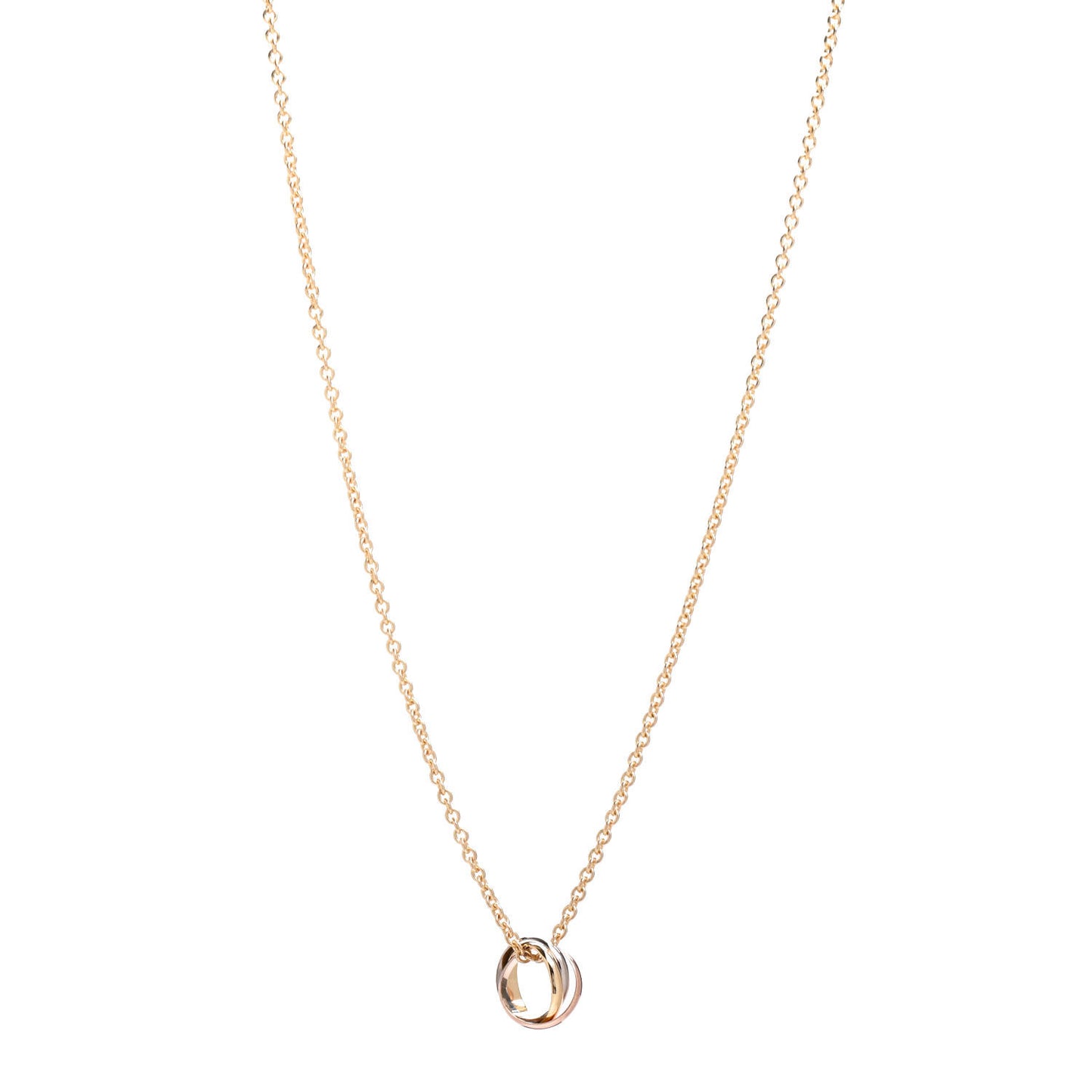 18K Pink Yellow White Gold Baby Trinity Pendant Necklace