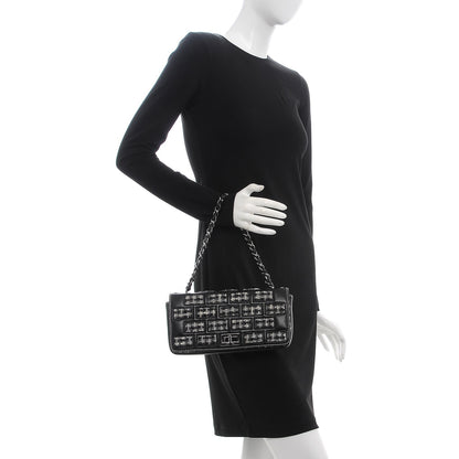 Chanel Lambskin Tweed East West Flap Black 2 of 7