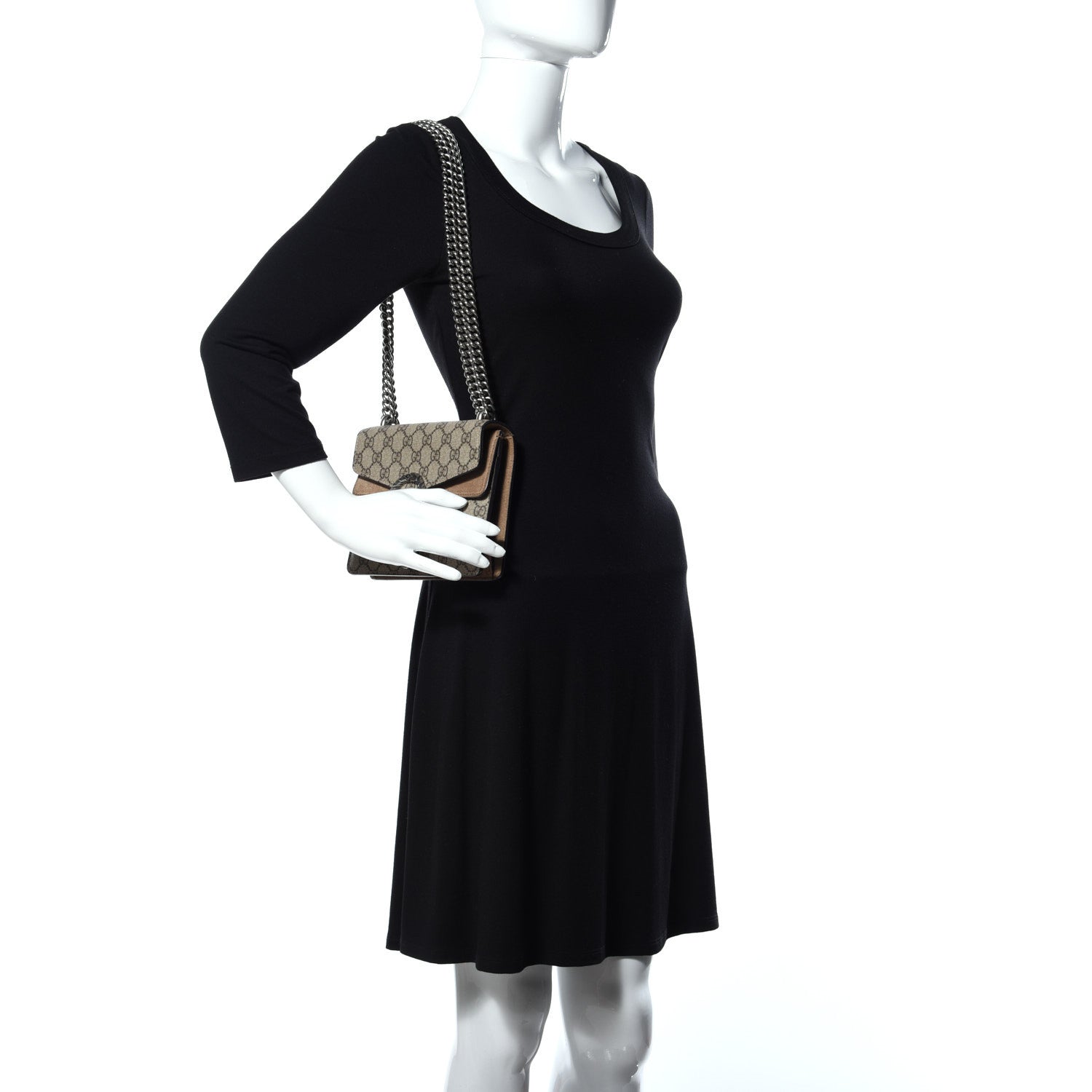 Gucci GG Supreme Monogram Mini Dionysus Shoulder Bag Taupe 2 of 12