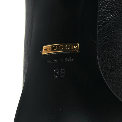 Gucci Tweed GG Monogram Wrinkled Kid Zumi Knee Boots 38 Natural Black 6 of 8