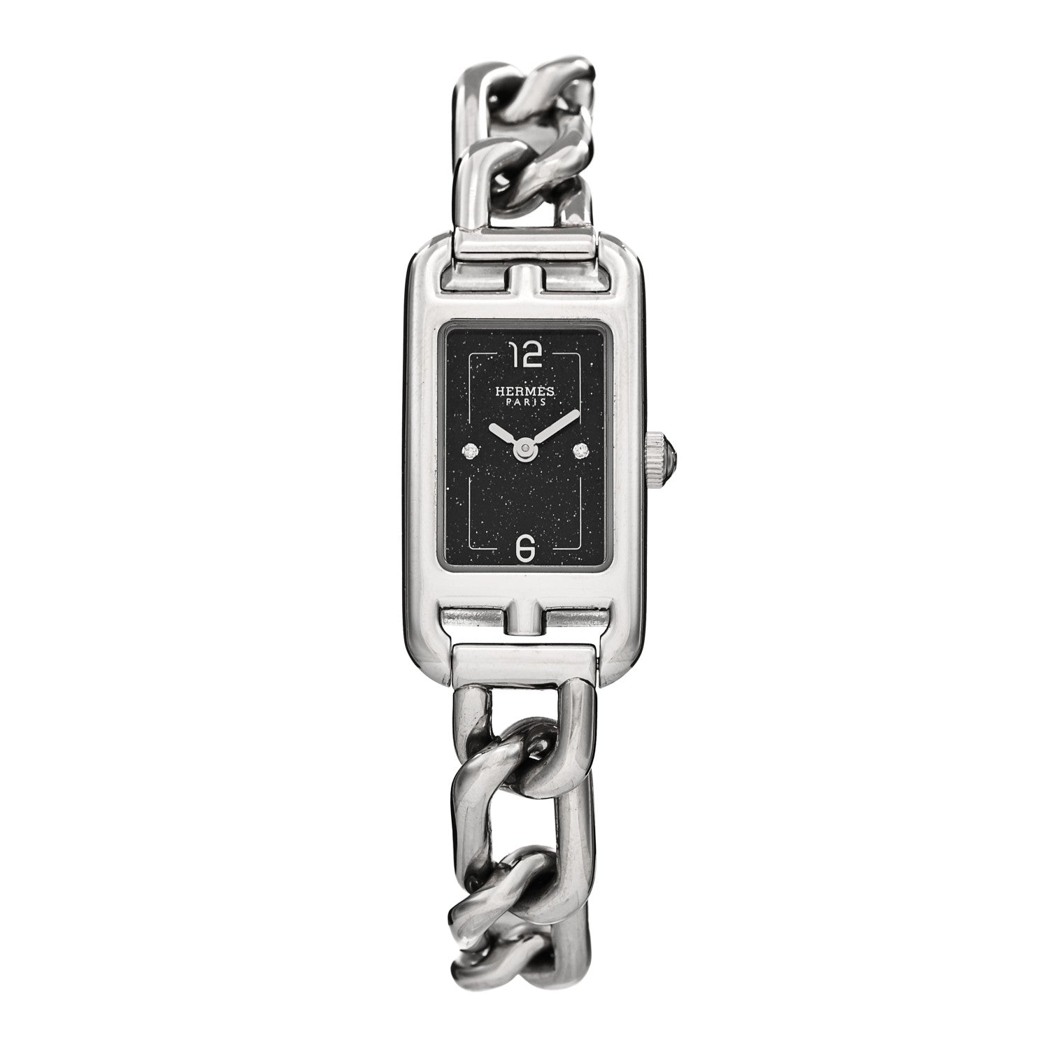 Hermes Stainless Steel Diamond Aventurine 17mm Nantucket Quartz