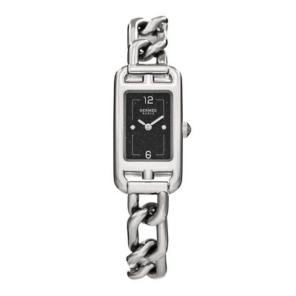 Hermes Stainless Steel Diamond Aventurine 17mm Nantucket Quartz Watch 1 of 5