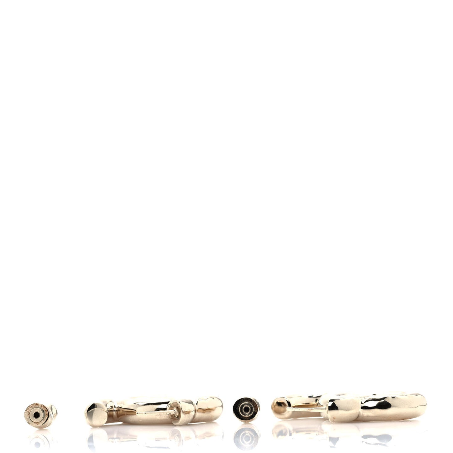 Metal Large CC Earrings Light Gold