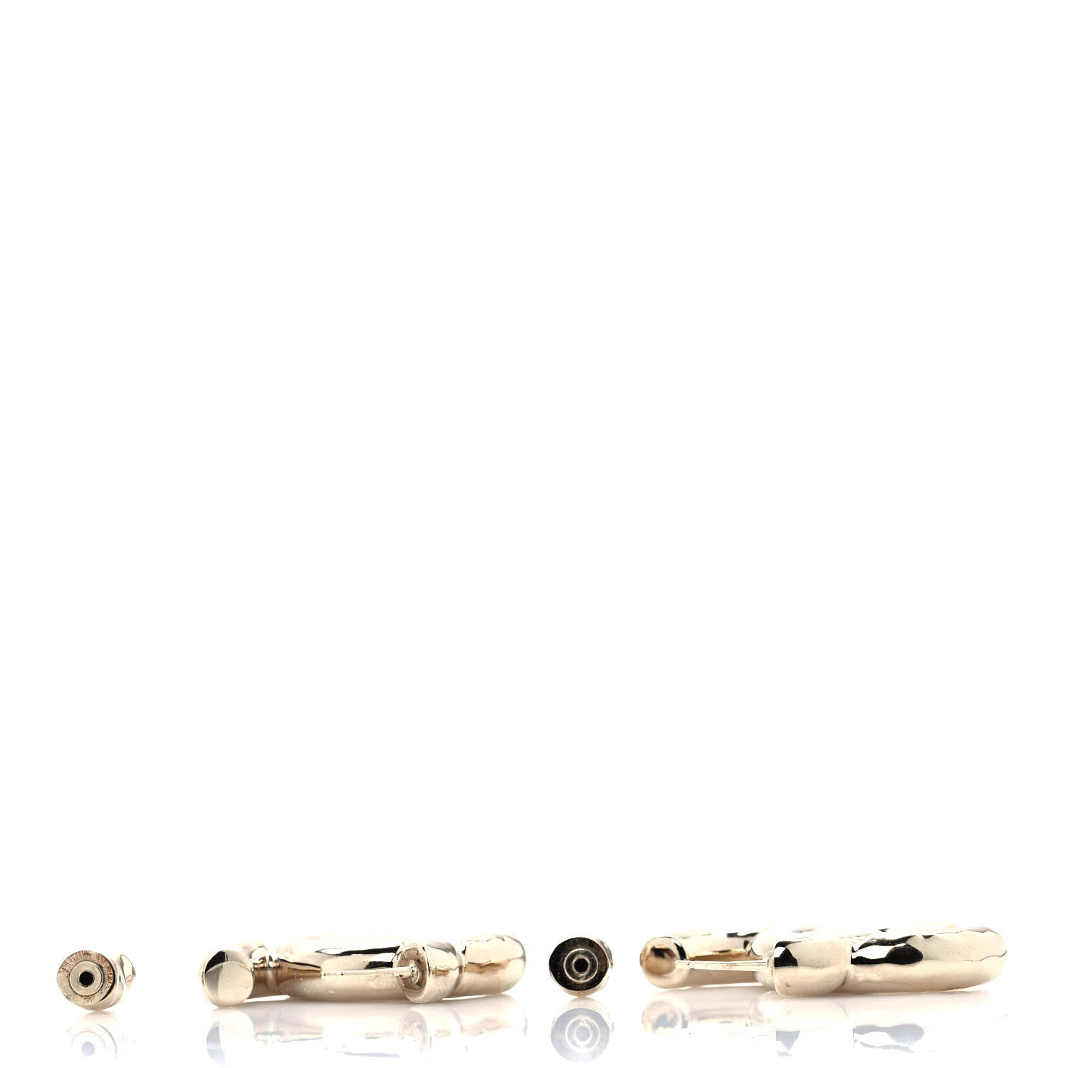 Chanel Metal Large CC Earrings Light Gold 5 of 5