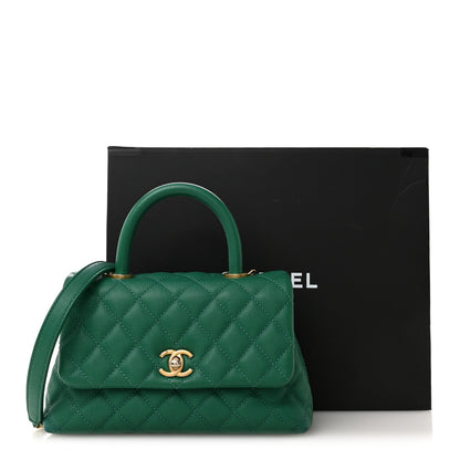 Chanel Caviar Quilted Mini Coco Handle Flap Green 13 of 13