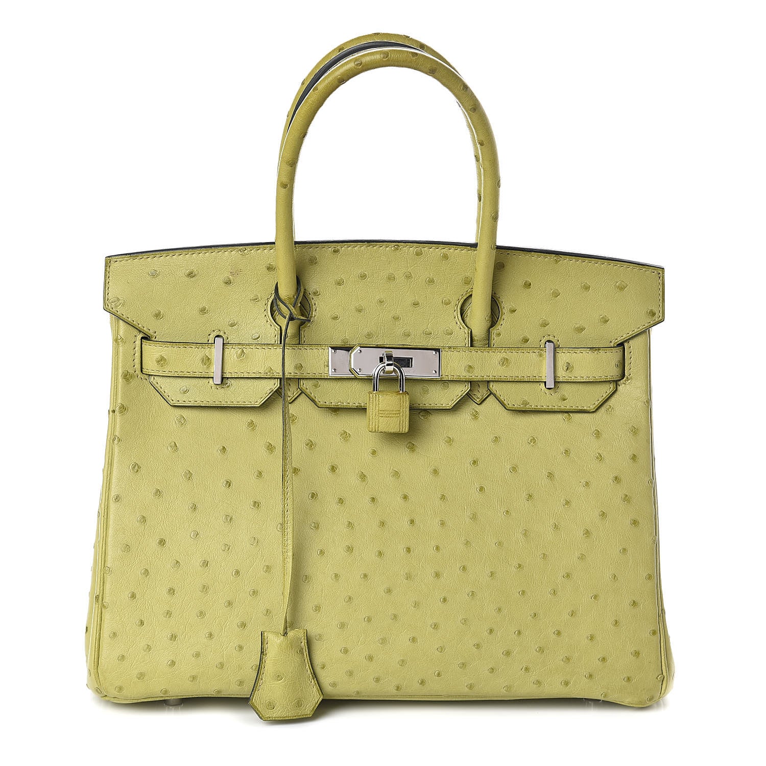 Hermes Ostrich Birkin 30 Vert Anis 1 of 29