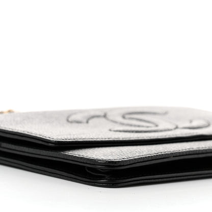 Chanel Caviar Timeless CC Wallet On Chain WOC Black 10 of 14
