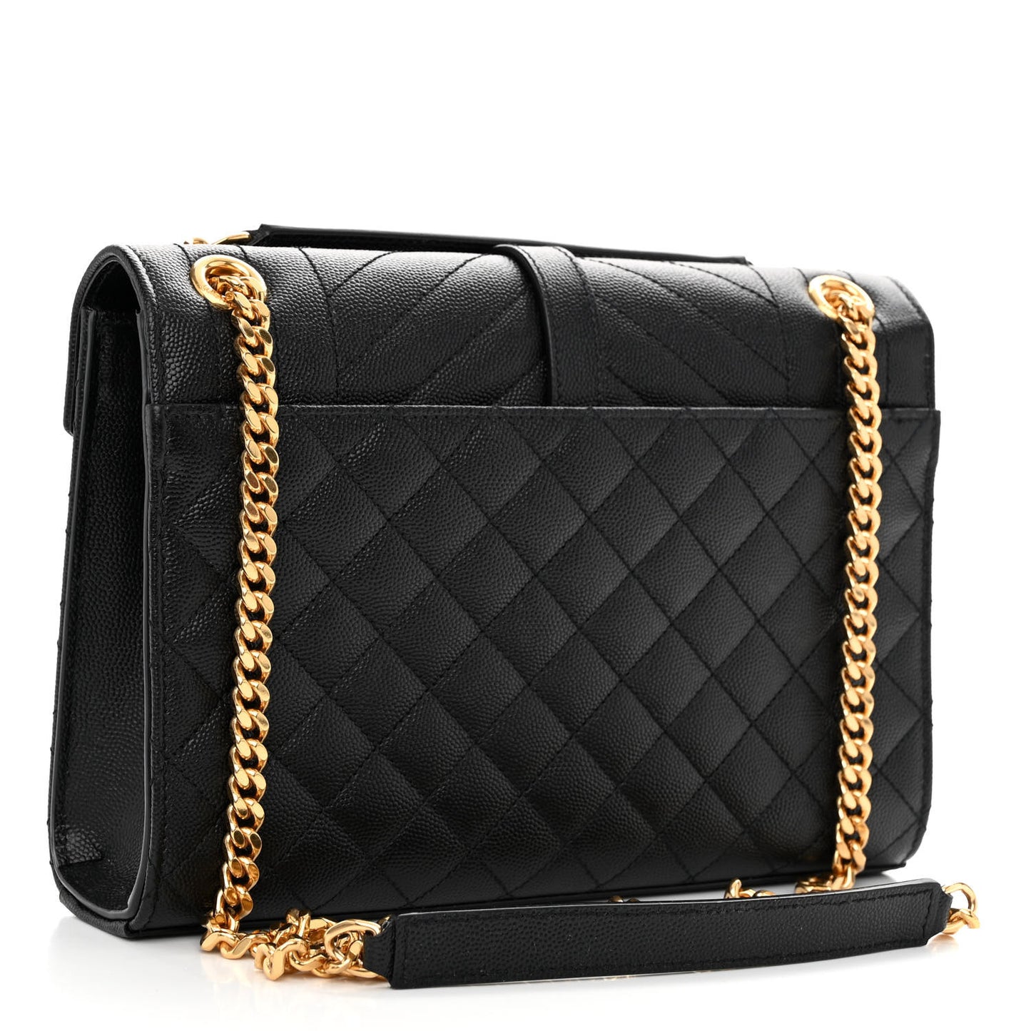 Grain De Poudre Textured Mixed Matelasse Triquilt Medium Monogram Satchel Black