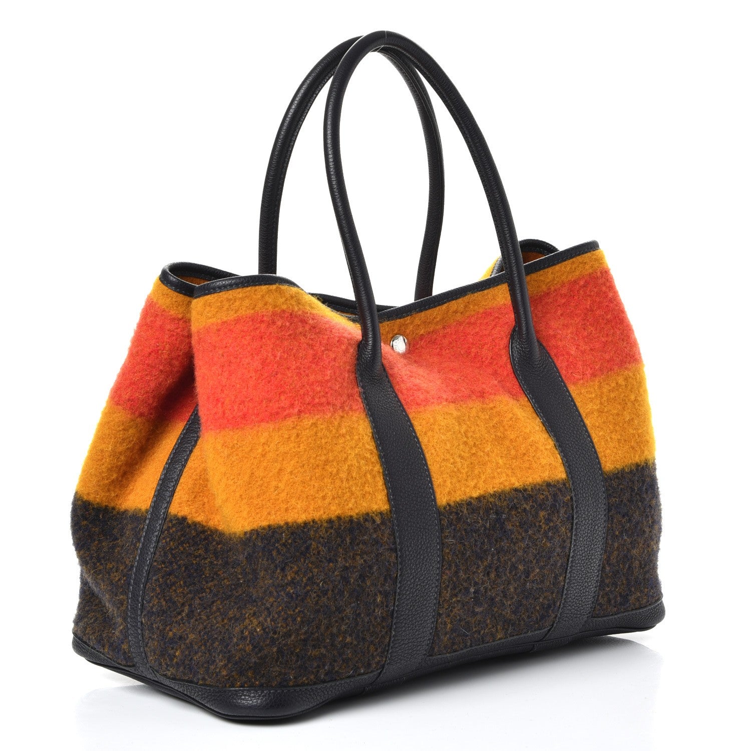 Hermes Wool Rocabar Garden Party Tote 36 MM Orange Black 3 of 6