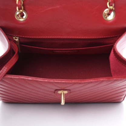 Chanel Aged Calfskin Chevron Quilted Backpack Red 5 of 9