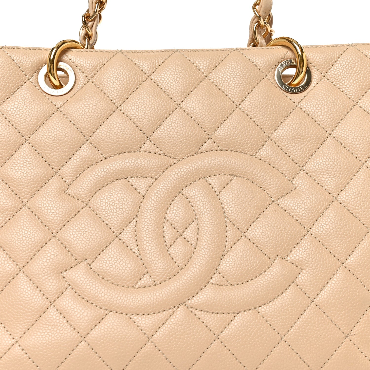 Chanel Caviar Quilted Grand Shopping Tote GST Beige Clair 8 of 12