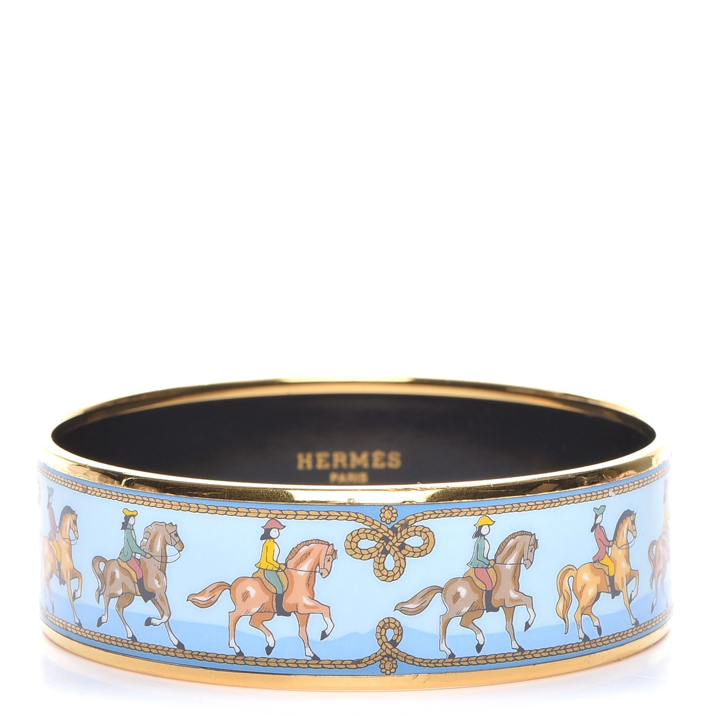 Enamel Equestrian Printed Wide Bracelet 65