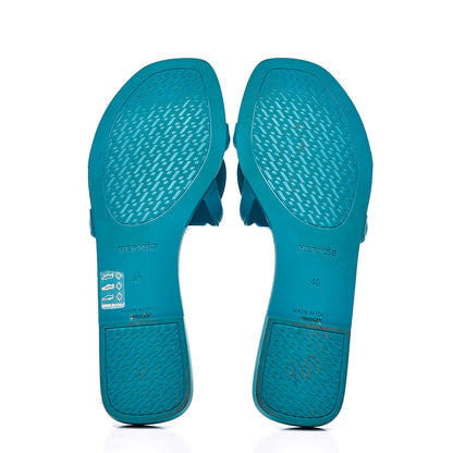 Hermes Rubber Aloha Sandals 40 Bleu Vif 5 of 8