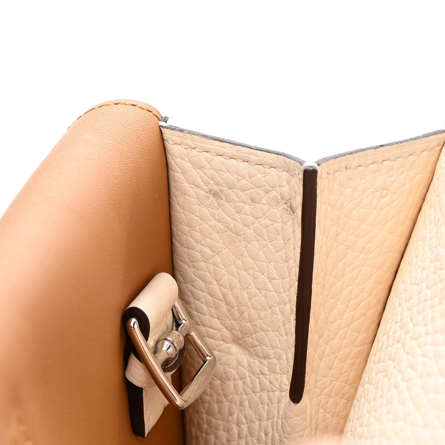 Hermes Taurillon Clemence Verso Halzan 25 Nata Sesame 10 of 12