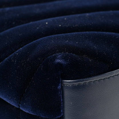 Saint Laurent Velvet Y Quilted Monogram Toy Loulou Crossbody Bag Navy 15 of 31