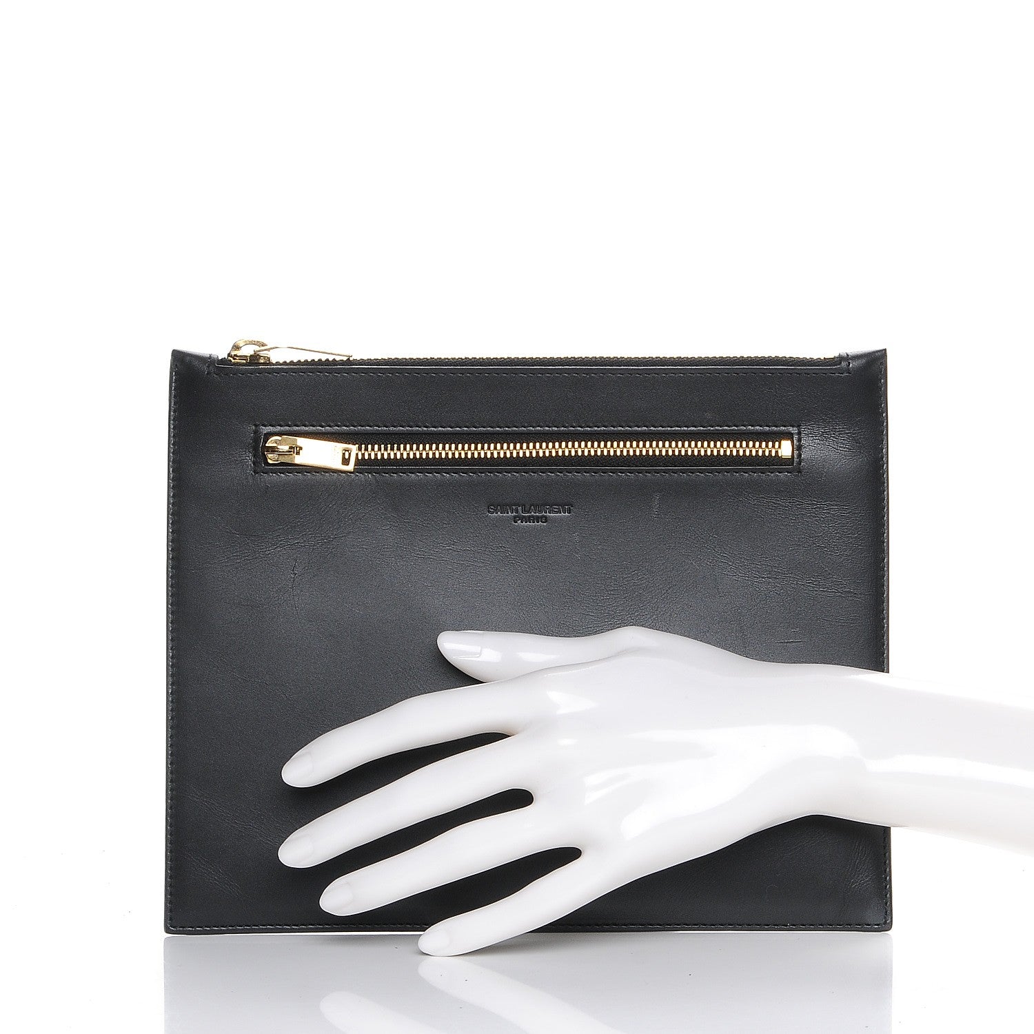 Saint Laurent Lambskin Zip Pouch Black 2 of 7