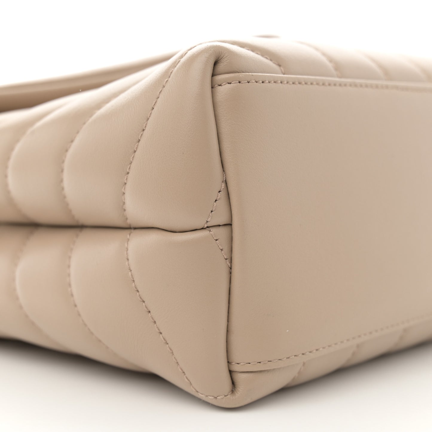 Calfskin Y Quilted Monogram Small Loulou Chain Satchel Dark Beige