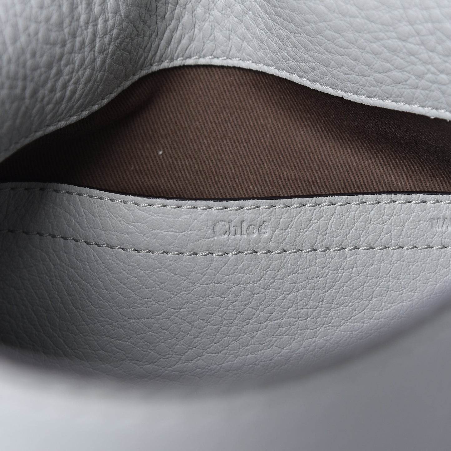 Grained Calfskin Medium Marcie Saddle Bag Airy Grey