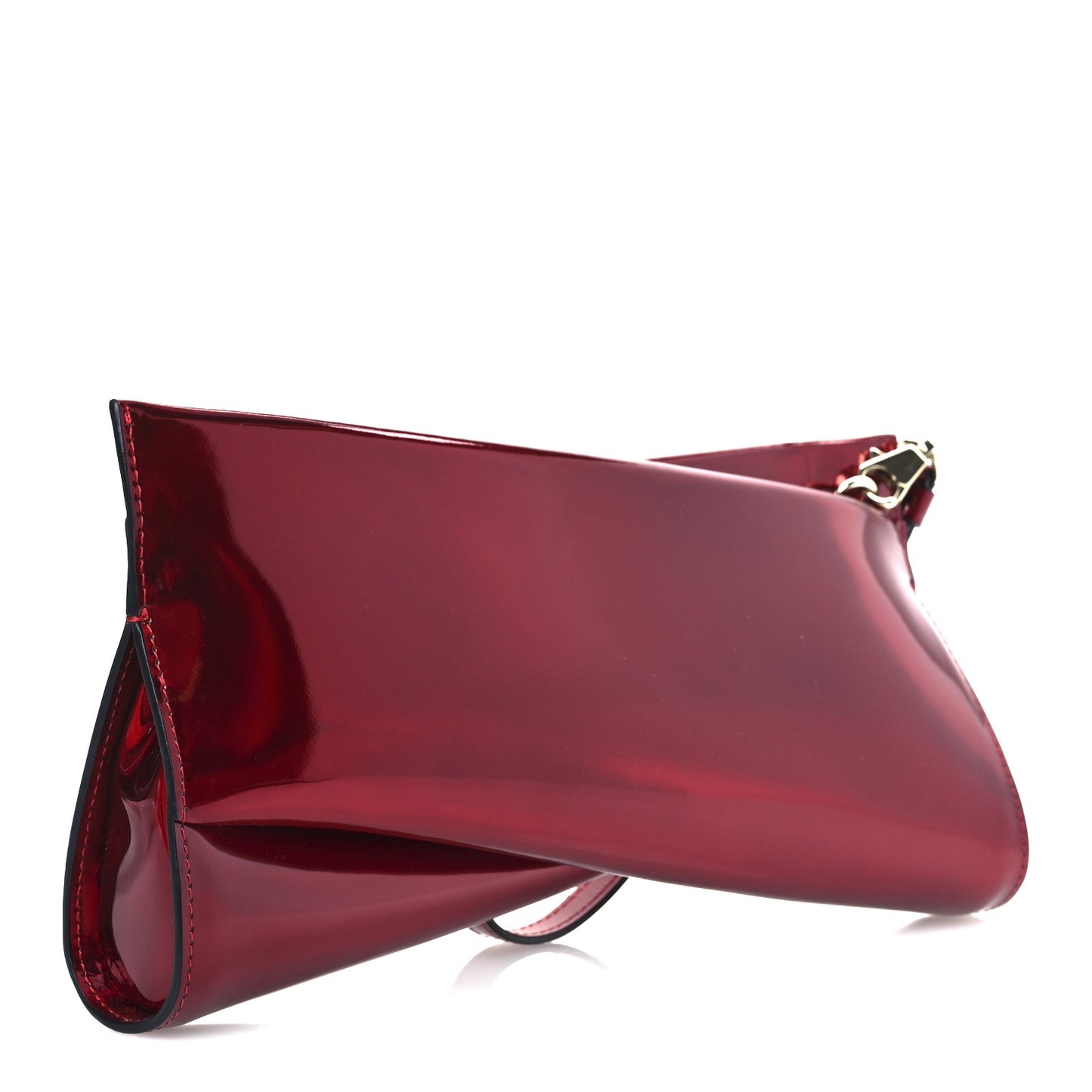 Patent Psychic Twist Zip Clutch Bag Loubi