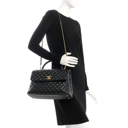 Chanel Caviar Quilted Medium Coco Handle Flap Black 2 of 9