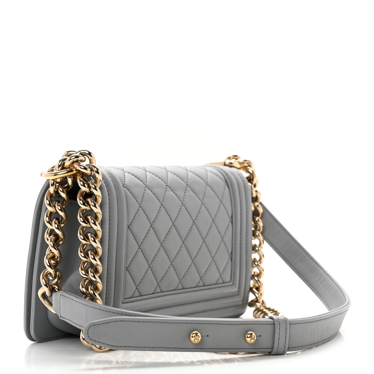 Chanel Calfskin Quilted Small Boy Flap Grey 2 of 8