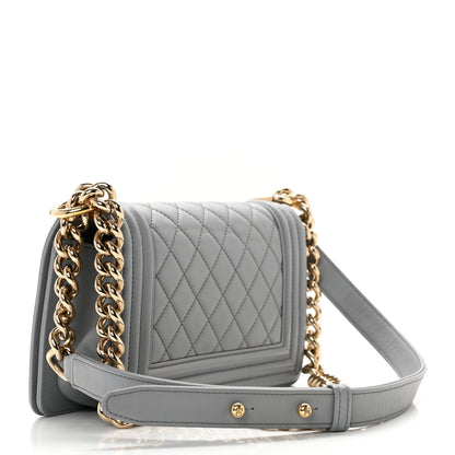 Chanel Calfskin Quilted Small Boy Flap Grey 2 of 8
