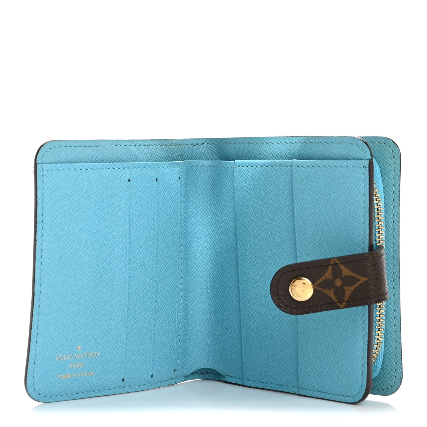 Monogram Groom Compact Zip Wallet Blue