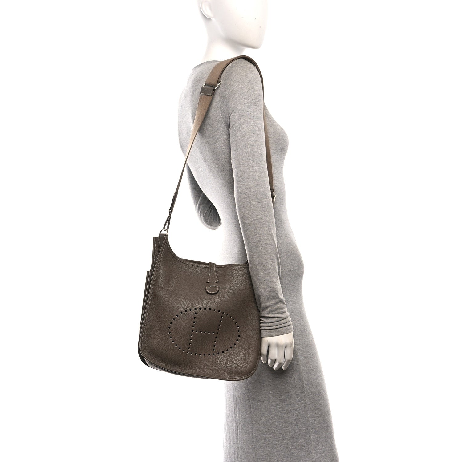Hermes Taurillon Clemence Evelyne III PM Etoupe 2 of 11