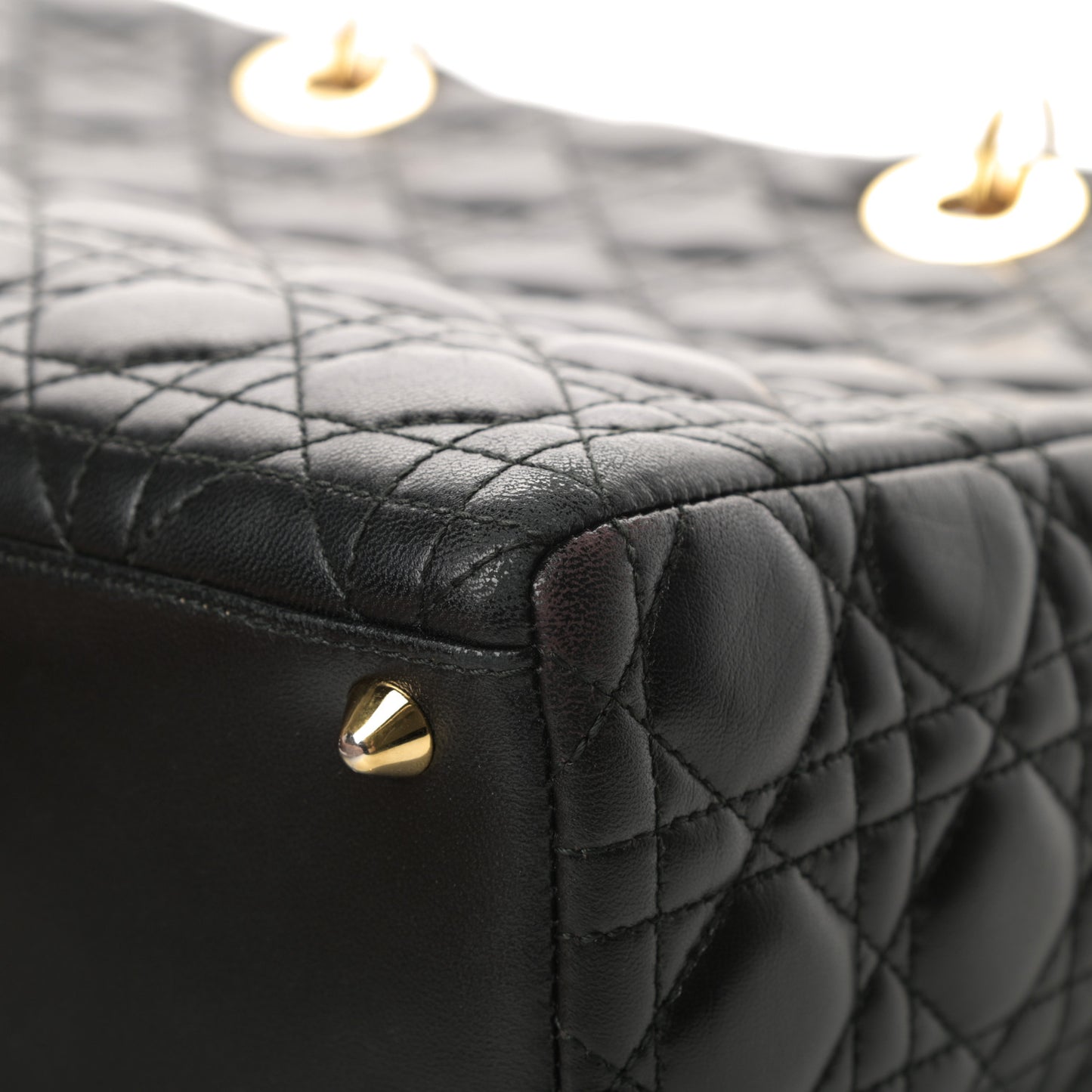 Lambskin Cannage Large Lady Dior Black