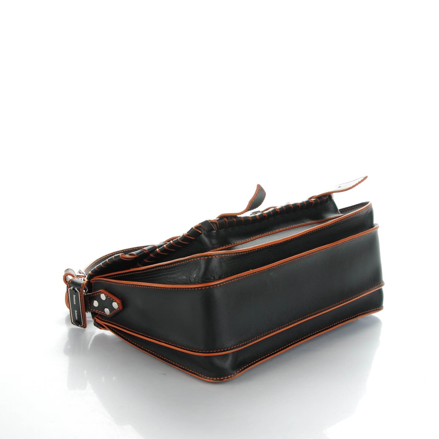Proenza Schouler Calfskin Medium Whipstitch PS1 Satchel Black Orange 4 of 8