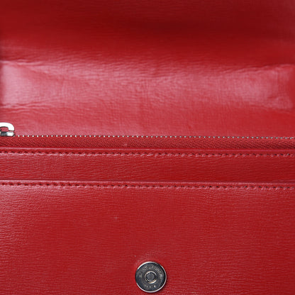 Saint Laurent Calfskin Monogram Sunset Chain Wallet Red 10 of 11