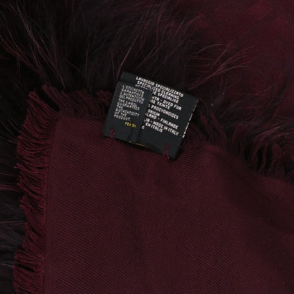 Fendi Silk Wool Raccoon Fur FF Shawl Purple 3 of 3