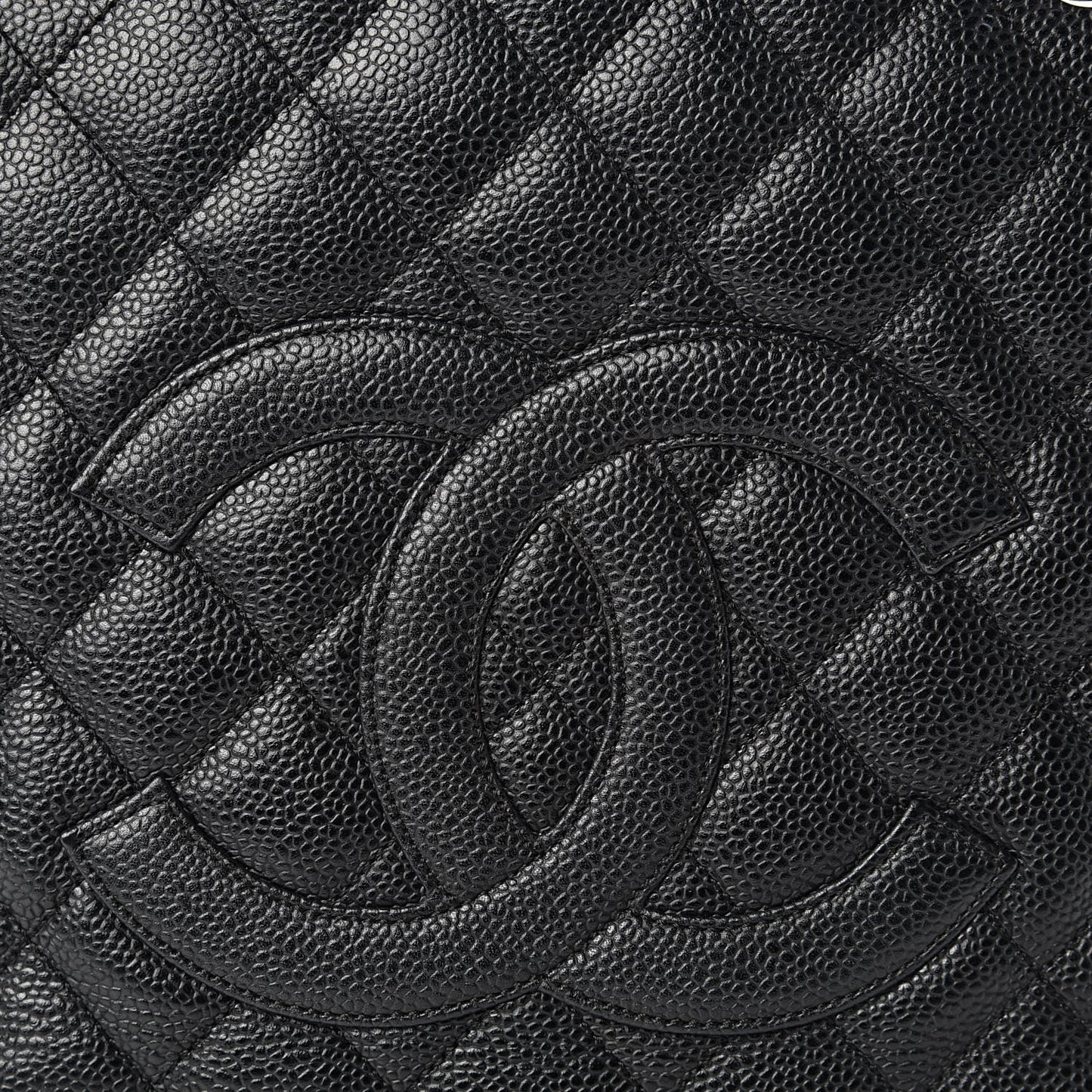 Caviar Quilted Grand Shopping Tote GST Black