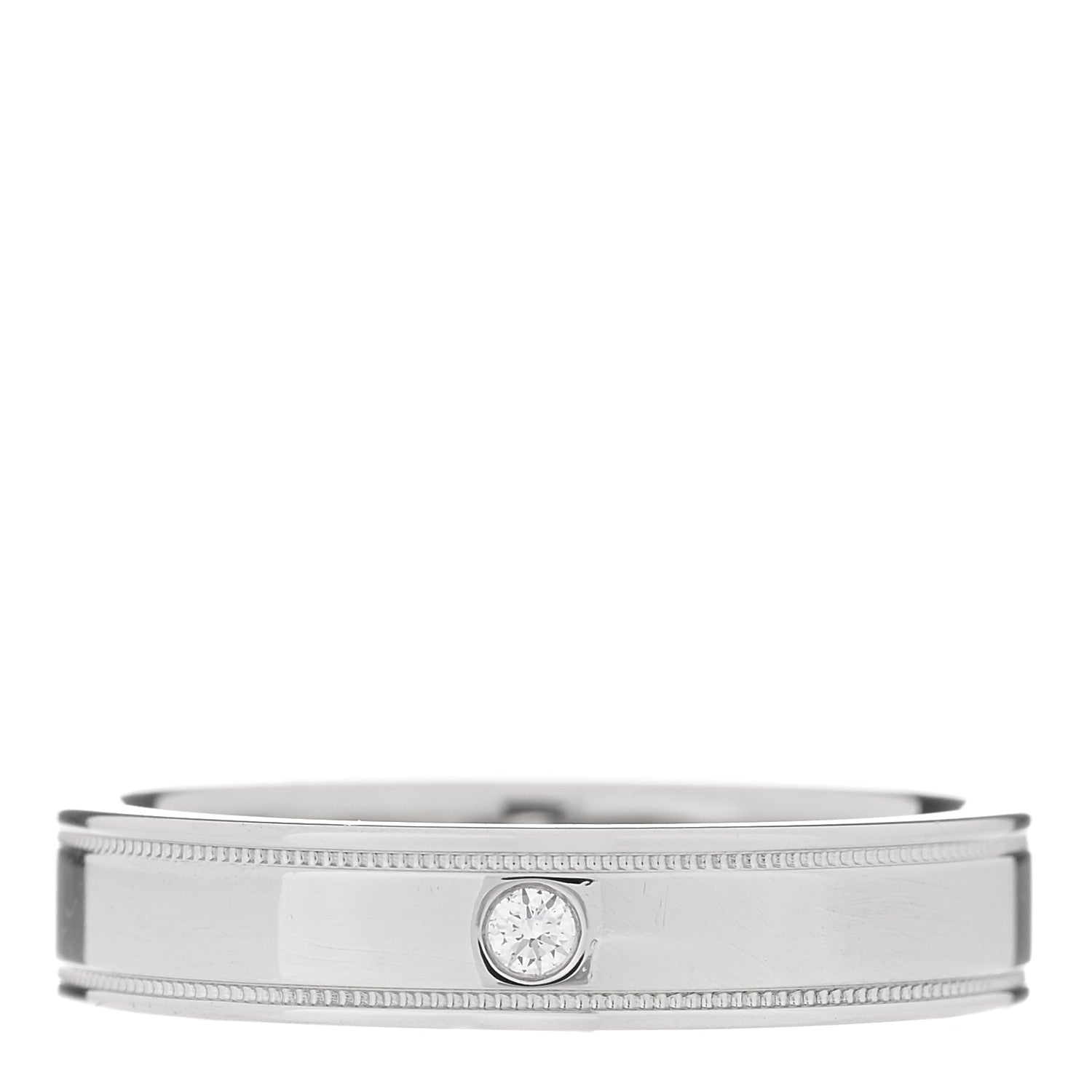 Tiffany Platinum Diamond 4mm Together Milgrain Wedding Band Ring 52 6 1 of 4