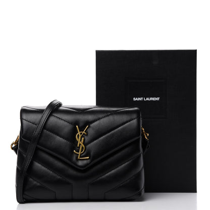 Saint Laurent Calfskin Y Quilted Monogram Toy Loulou Crossbody Bag Black 8 of 8
