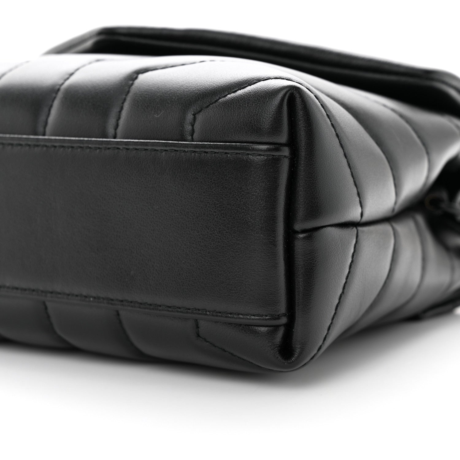 Saint Laurent Calfskin Y Quilted Monogram Monochrome Toy Loulou Crossbody Bag Black 9 of 9