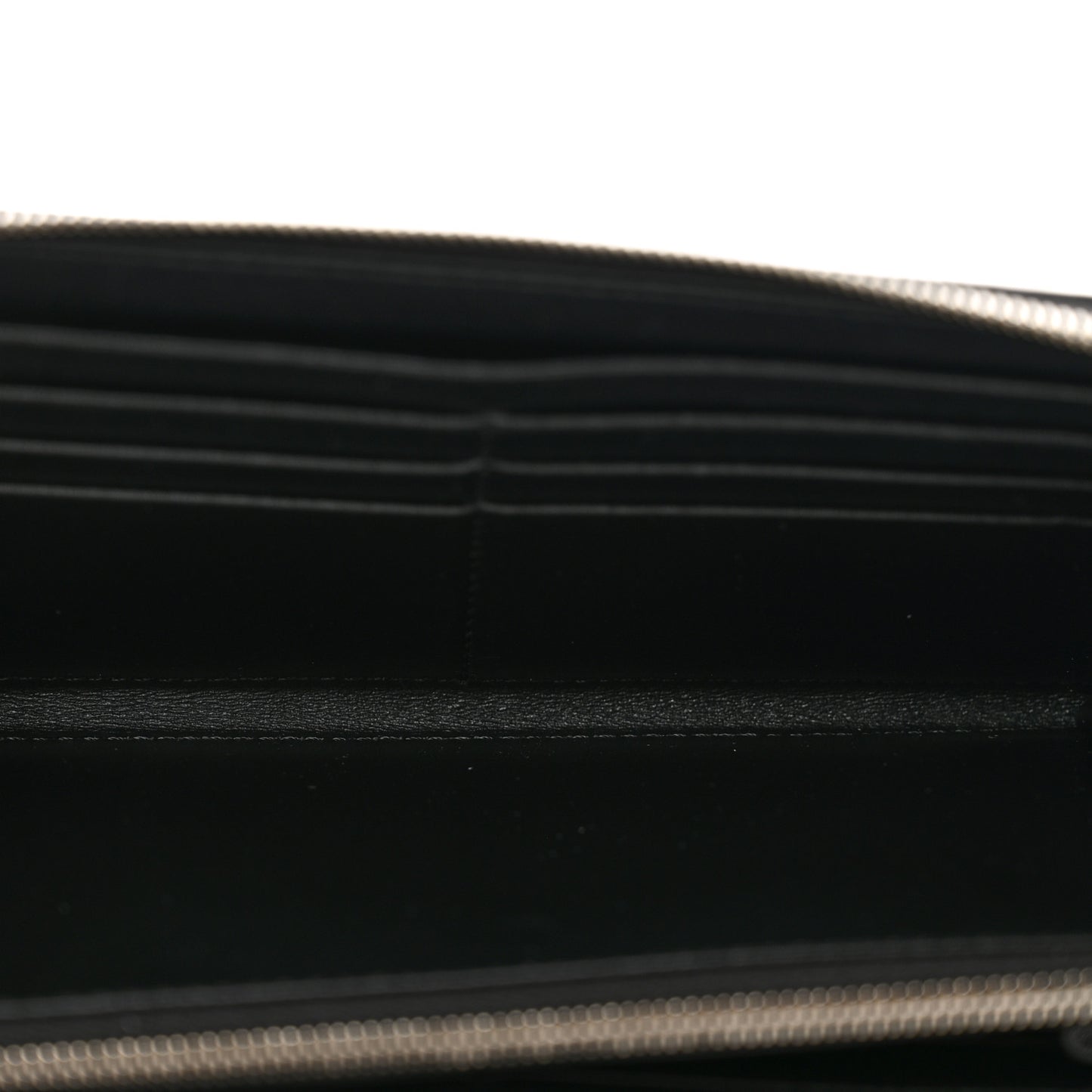 Calfskin Large Zip Around Multifunction Wallet Black