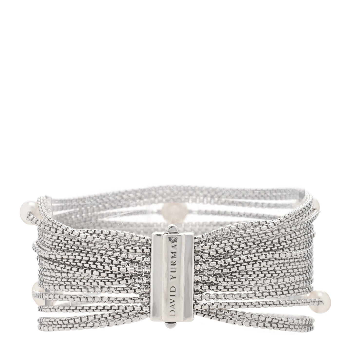 Sterling Silver Pearl Sixteen-Row Chain Bracelet