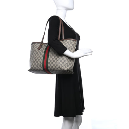 Gucci GG Supreme Monogram Medium Ophidia Shopping Tote Brown 2 of 31