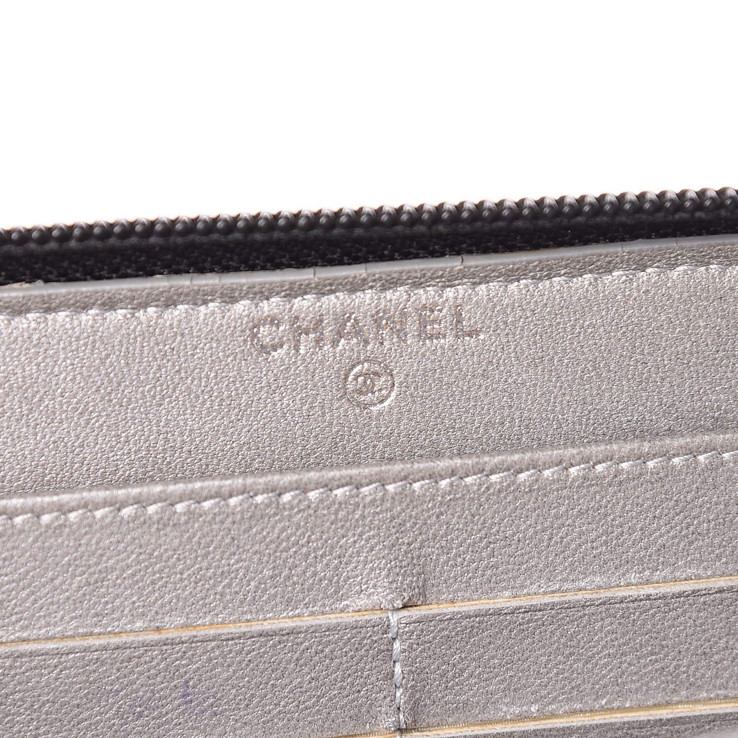 Chanel Lambskin Camellia Embossed Large Zip Around Gusset Wallet Black 6 of 14