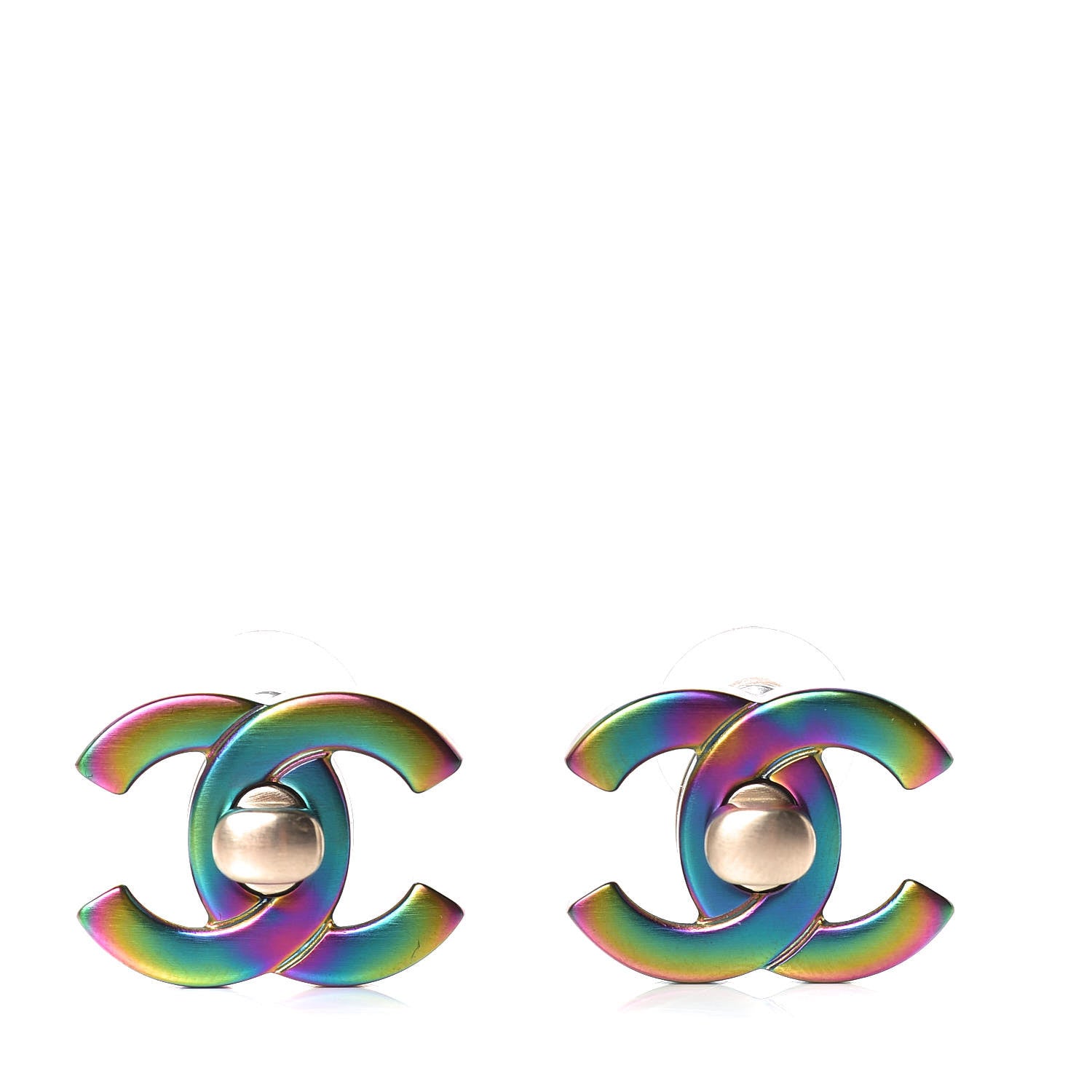 Chanel Metal CC Turnlock Interchangeable Earrings Gold 4 of 6