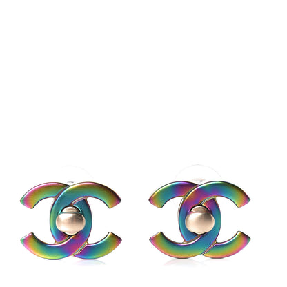 Chanel Metal CC Turnlock Interchangeable Earrings Gold 4 of 6