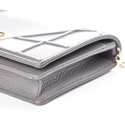 Christian Dior Grained Calfskin Diorama Wallet on Chain Pouch Gris 9 of 9