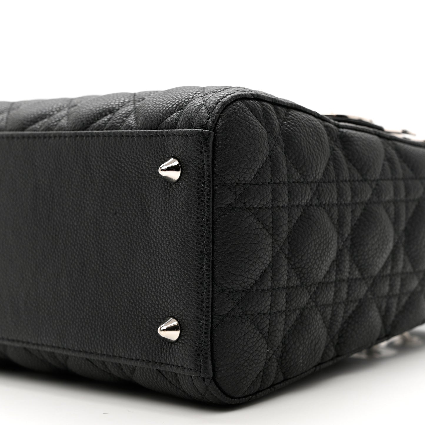 Grained Calfskin Cannage Medium Lady Dior Black