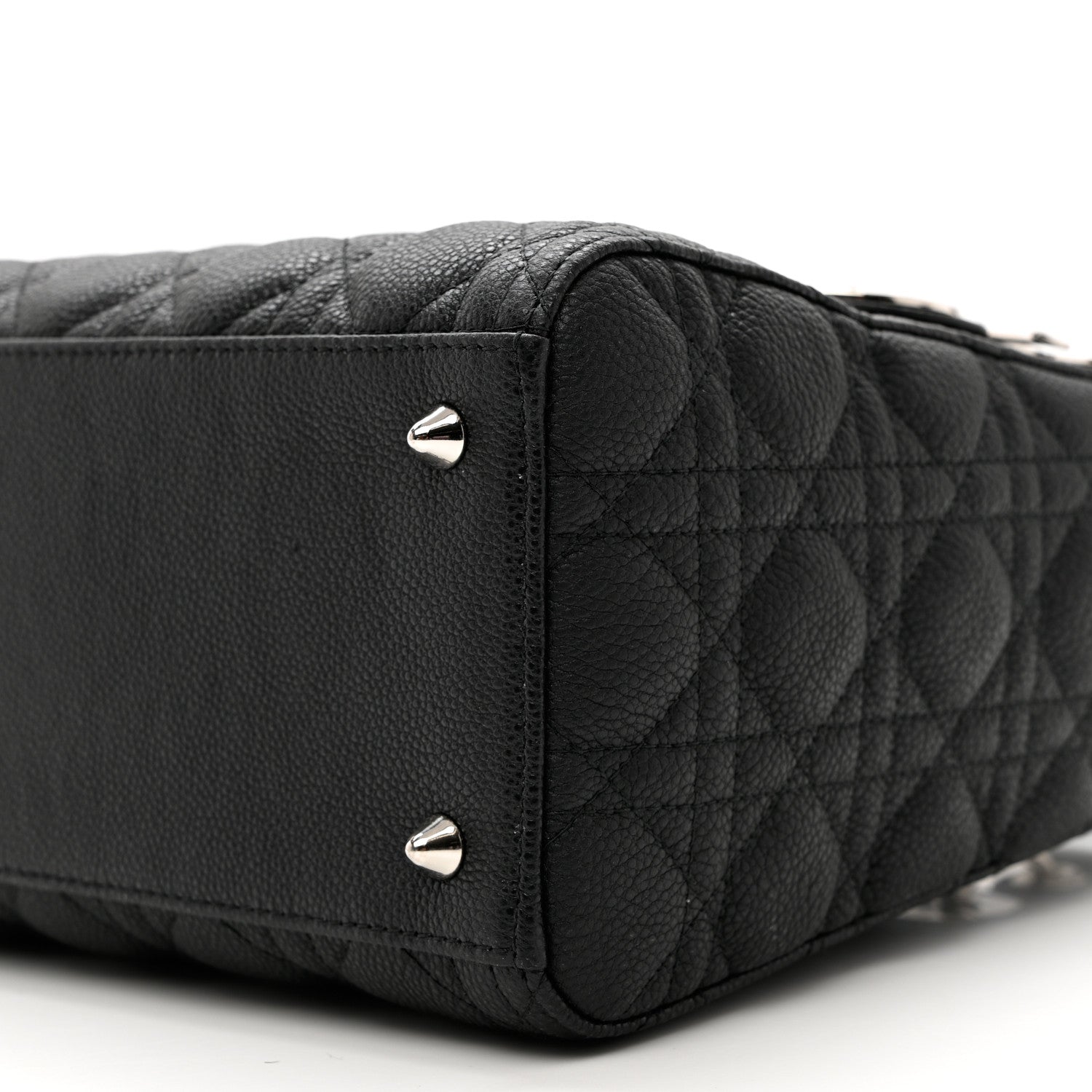 Christian Dior Grained Calfskin Cannage Medium Lady Dior Black 8 of 8