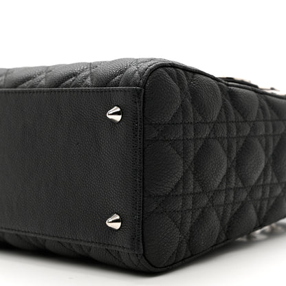 Christian Dior Grained Calfskin Cannage Medium Lady Dior Black 8 of 8