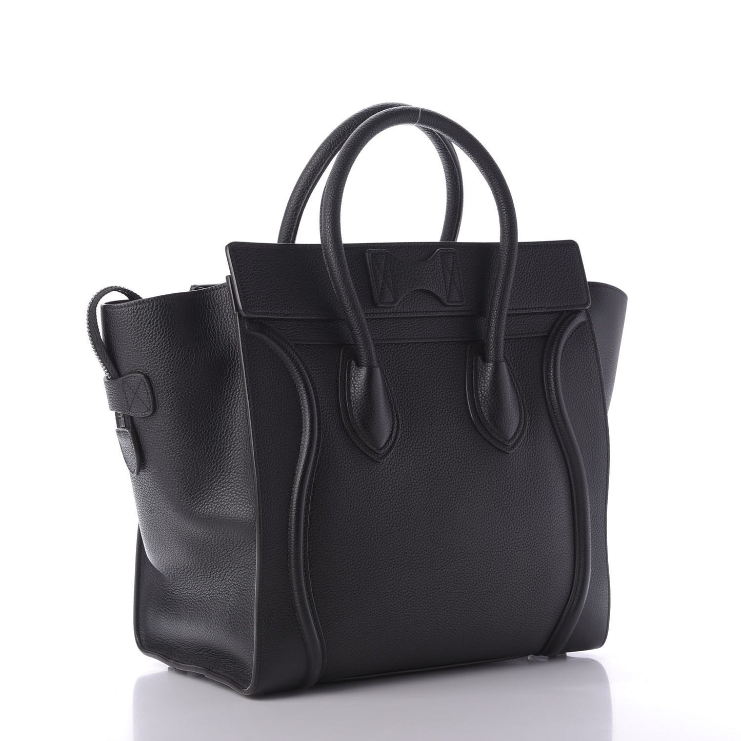 Drummed Calfskin Mini Luggage Black